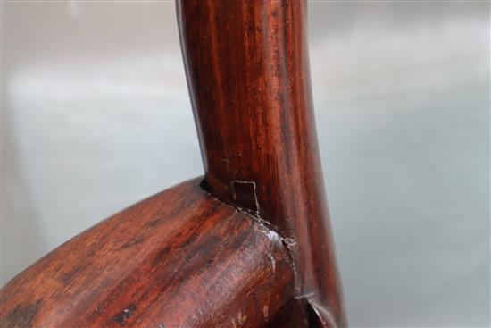 A pair of early 20th century Chinese Hongmu elbow chairs